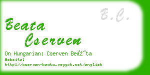 beata cserven business card